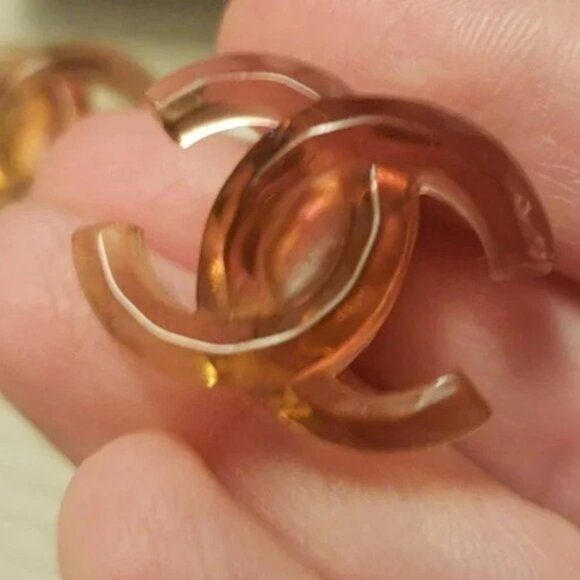 Chanel Vintage LARGE Interlocking CC Clip On Earrings - Picture 9 of 15